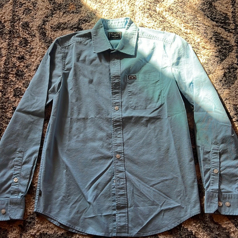 Kimes Ranch Light Blue Casual Button Down Shirt